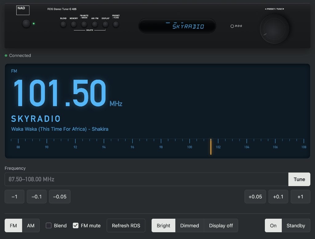 NAD RDS Stereo Tuner C 425 met web interface, Ophalen of Verzenden, Gebruikt, Analoog