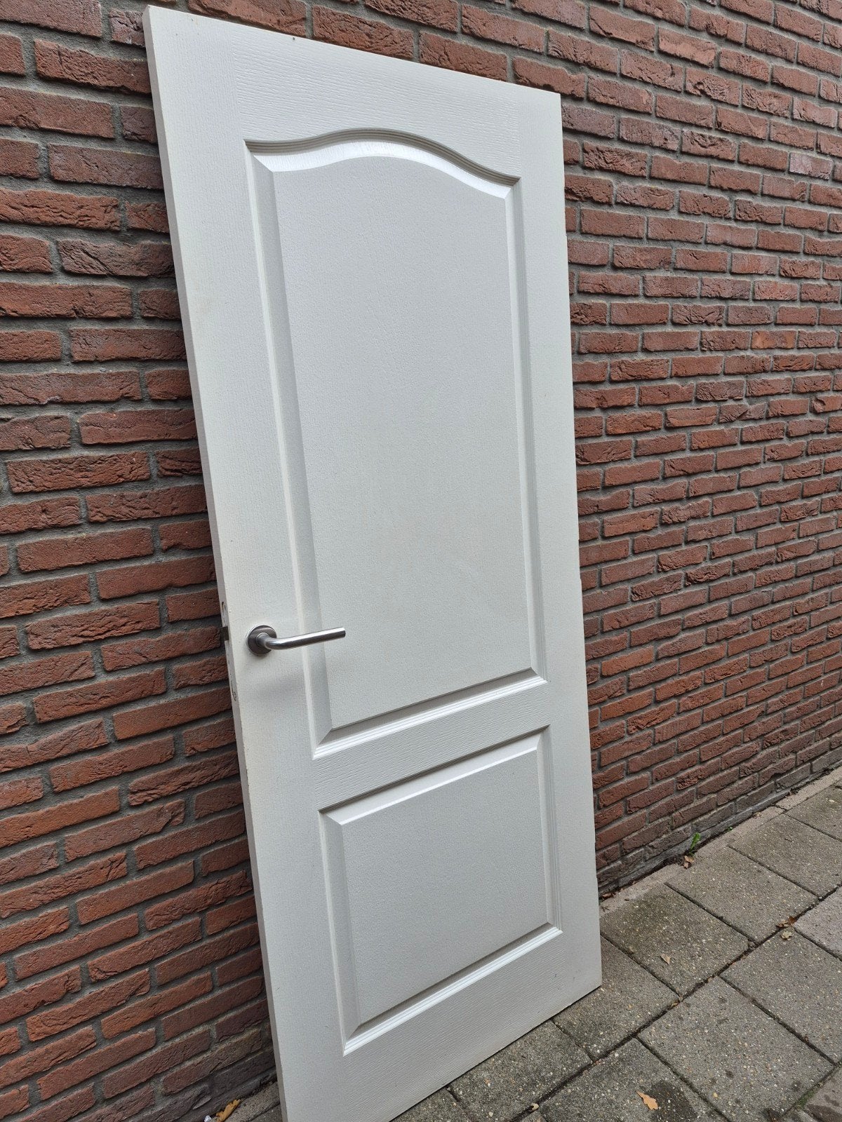 Lundia stomp binnendeur met rvs beslag en Lips slot, Doe-het-zelf en Verbouw, Ophalen, Gebruikt, Binnendeur, 200 tot 215 cm