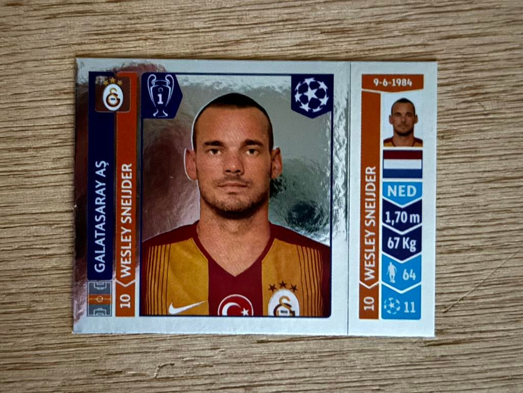 Wesley Sneijder Panini Champions League Sticker 2014-2015, Ophalen of Verzenden, Zo goed als nieuw