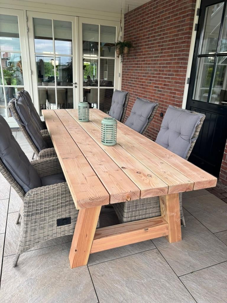 Handgemaakte Douglas tuintafel 300x100 cm l maatwerk, Ophalen, Nieuw, Rechthoekig, Hout