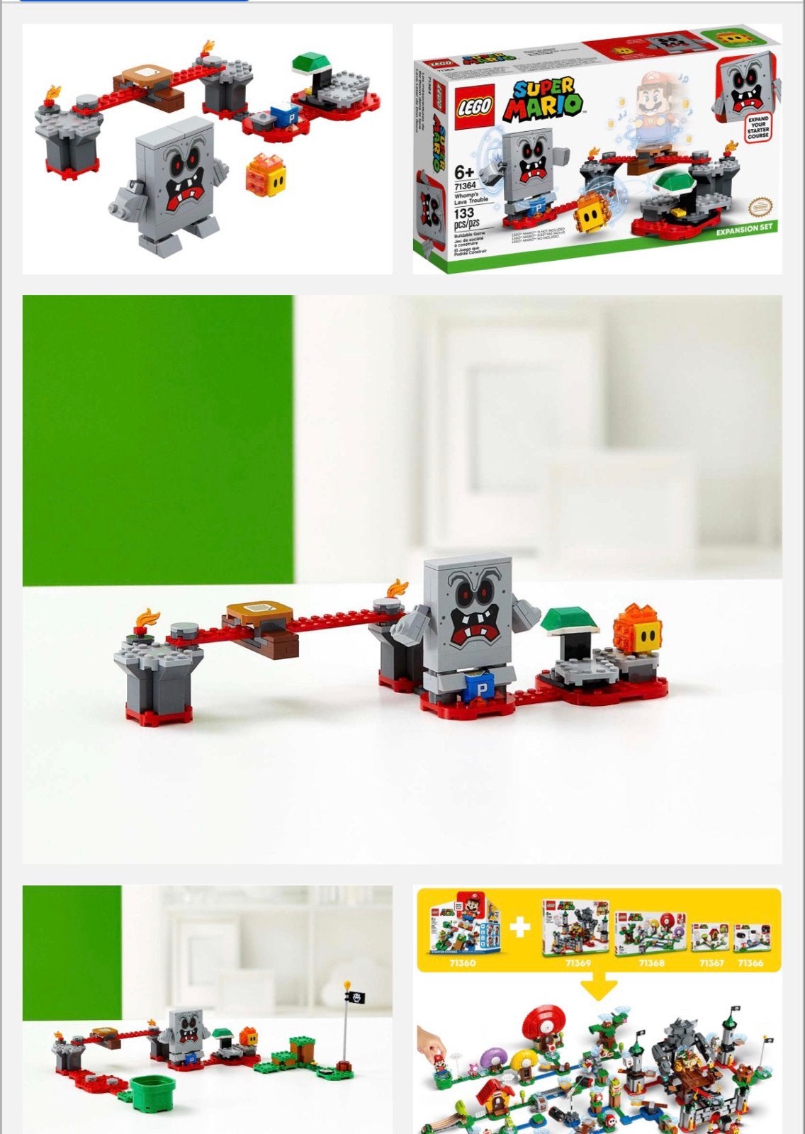 Lego Super Mario 71364 Whomp's Lava Trouble - Compleet, Gebruikt, Overige thema's, Lego, Ophalen of Verzenden