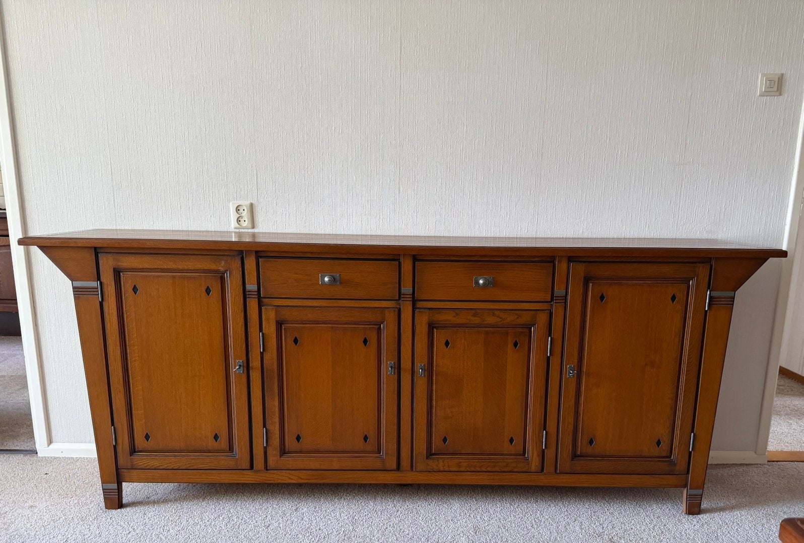 Antieke dressoirs, Huis en Inrichting, Kasten | Dressoirs, Ophalen, Met deur(en), Zo goed als nieuw, 200 cm of meer