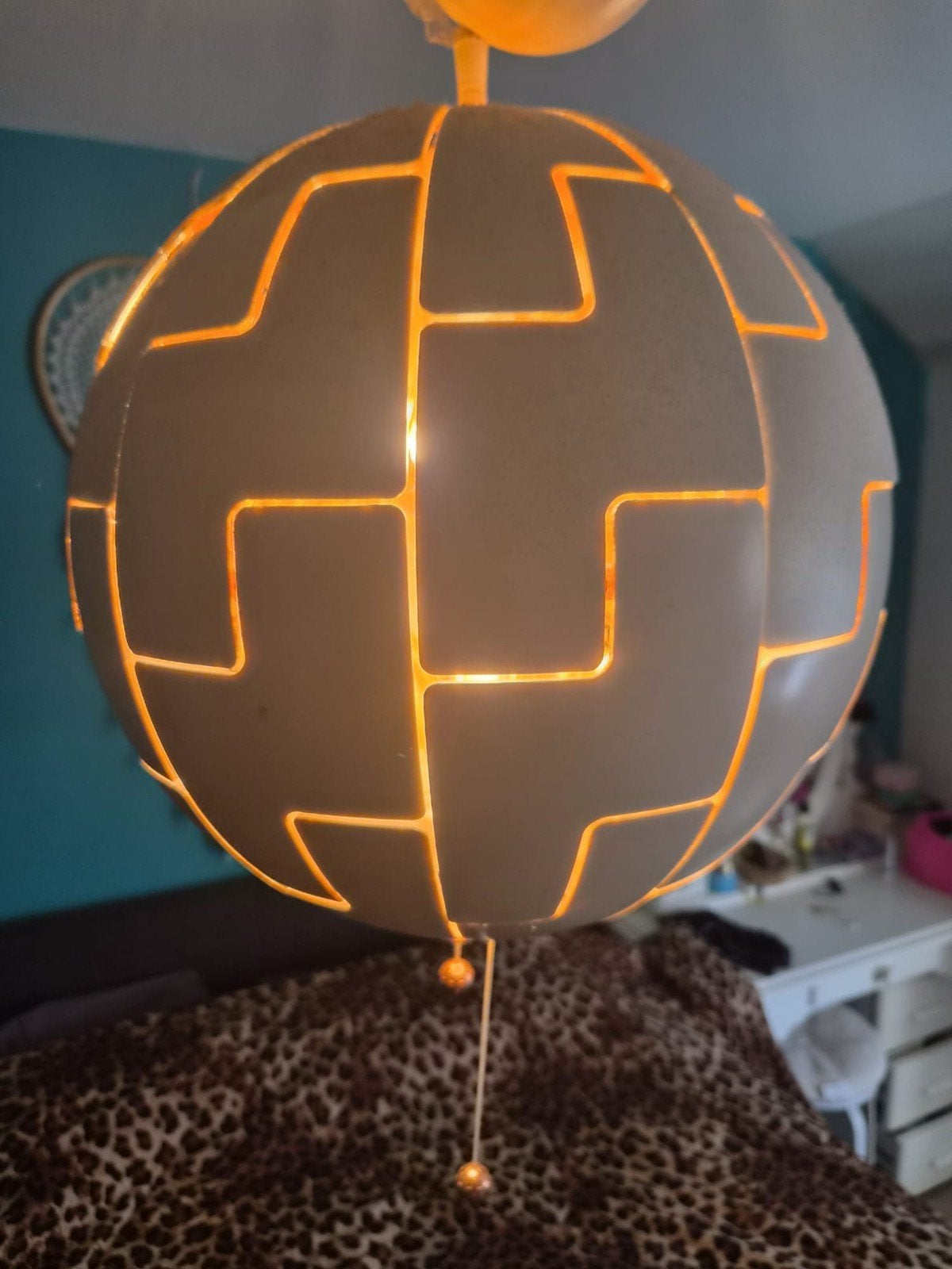 IKEA PS 2014 Hanglamp - Wit/Koper - Zo goed als nieuw, Ophalen, 50 tot 75 cm, Modern, Scandinavisch, Futuristisch, Zo goed als nieuw