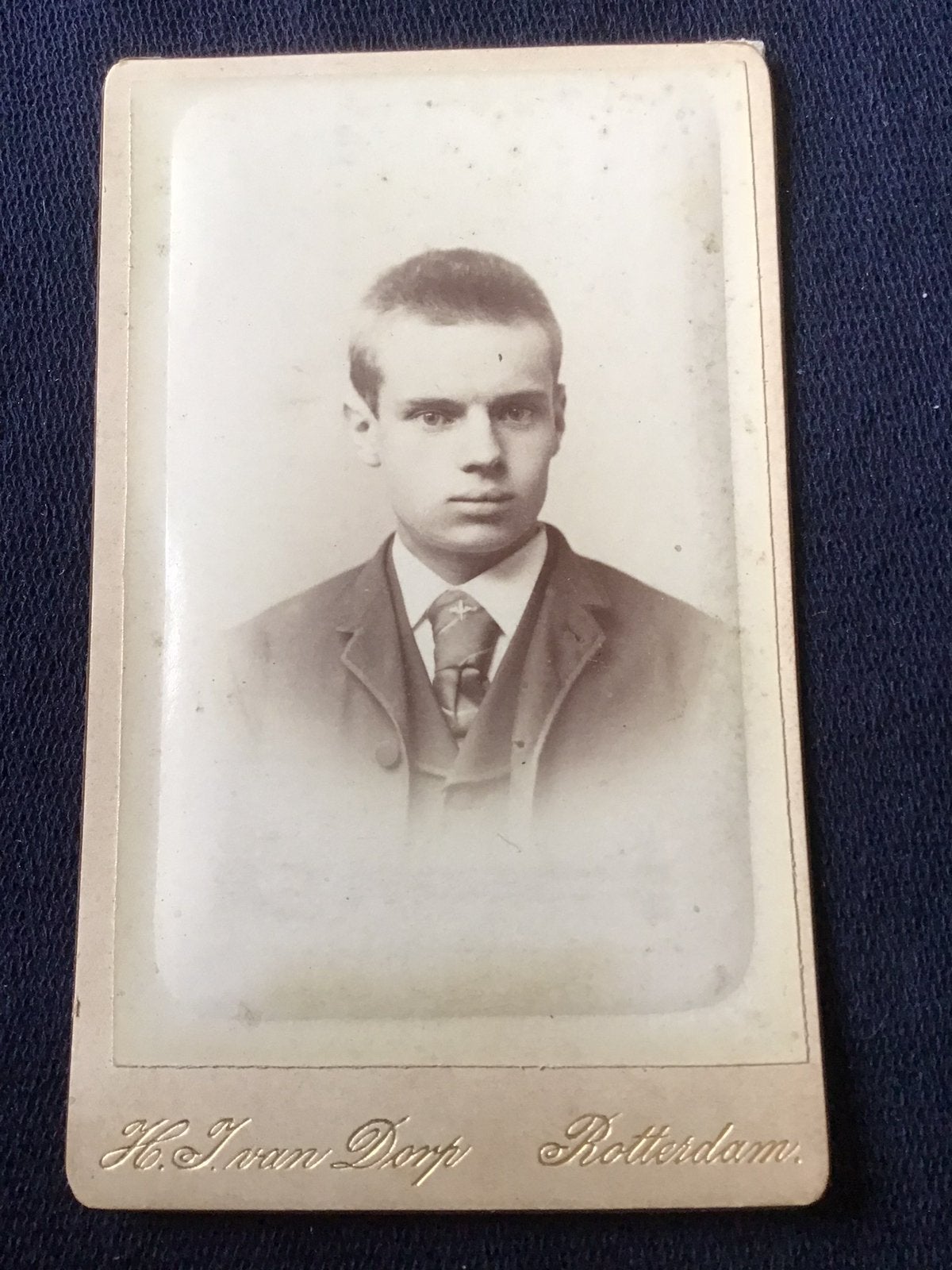 CDV, Jongeman, H.J. VAN DORP, ROTTERDAM, Carte de Visite, Verzenden, Voor 1940, Gebruikt, Foto