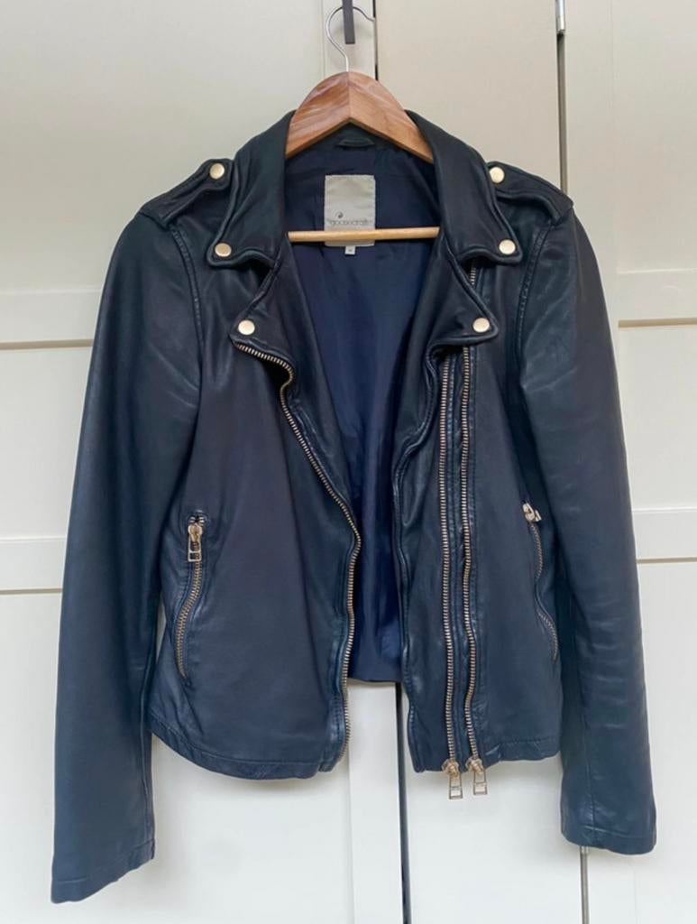 Leren jas Goosecraft, Ophalen of Verzenden, Zo goed als nieuw, Maat 38/40 (M), Blauw