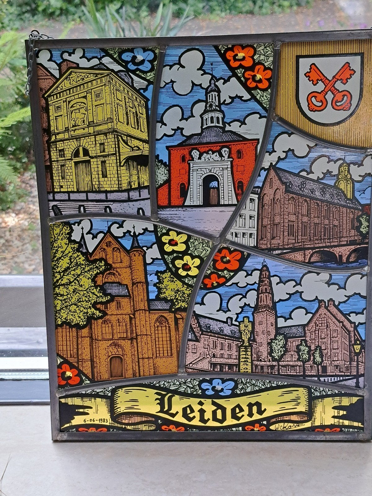 Glas in lood hanger Leiden, Antiek en Kunst, Ophalen of Verzenden