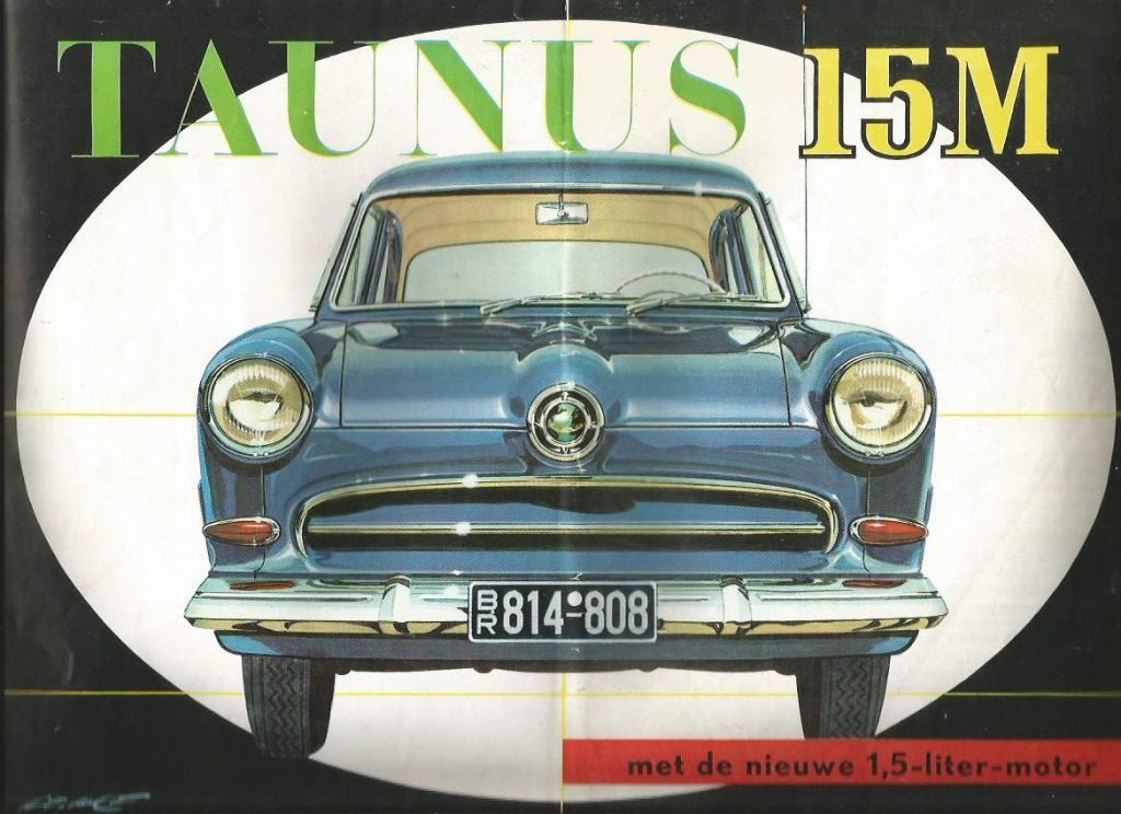 Ford Taunus 15M klassiek auto folder, Verzenden, Gelezen, Ford