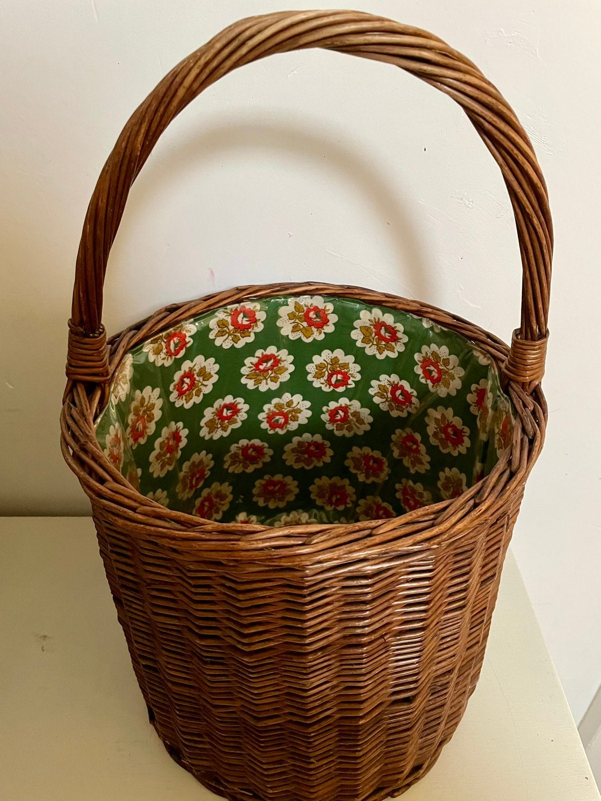 Vintage mand, Ophalen of Verzenden, Gebruikt, Rond, Riet