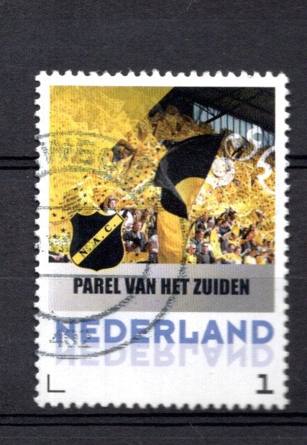 gestempelde zegel. Persoonlijke: voetballen NAC, Postzegels en Munten, Postzegels | Nederland, Ophalen of Verzenden, Na 1940, Gestempeld