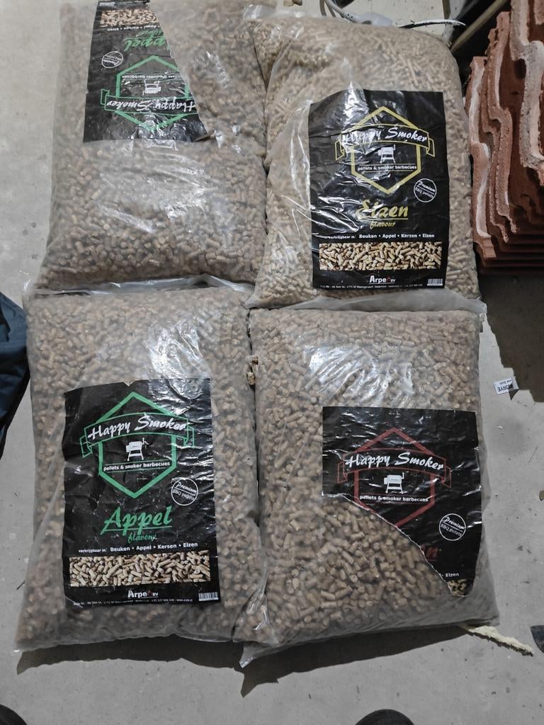 Happy Smoker Rookhout Pellets - 9 kg zakken, Tuin en Terras, Houtskoolbarbecues, Nieuw, Ophalen