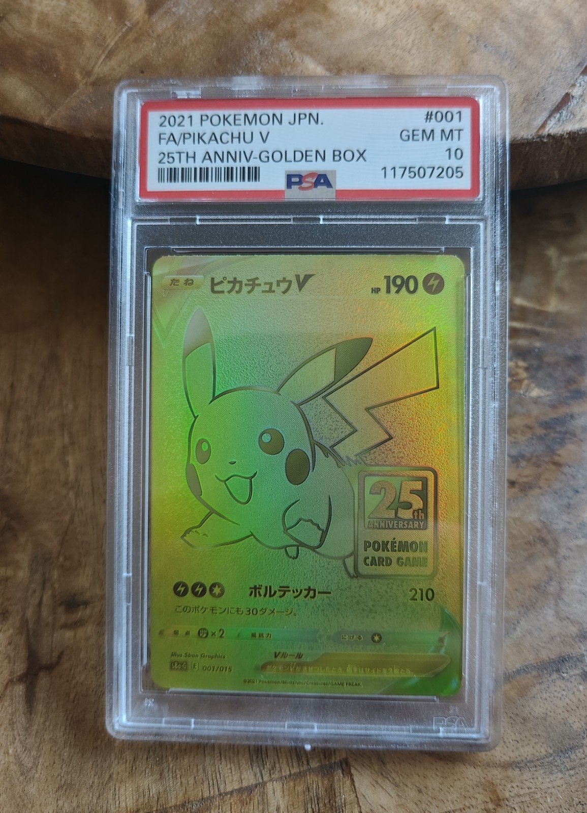 Pikachu V 25th Anniversary Golden Box Japans PSA 10, Ophalen, Nieuw, Losse kaart, Foil