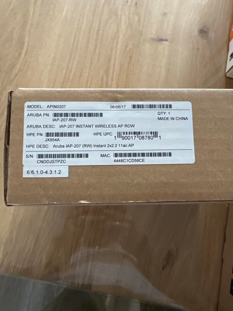 HPE Aruba Instant 207-RW Accesspoint, Computers en Software, Accesspoints, Ophalen of Verzenden, Nieuw