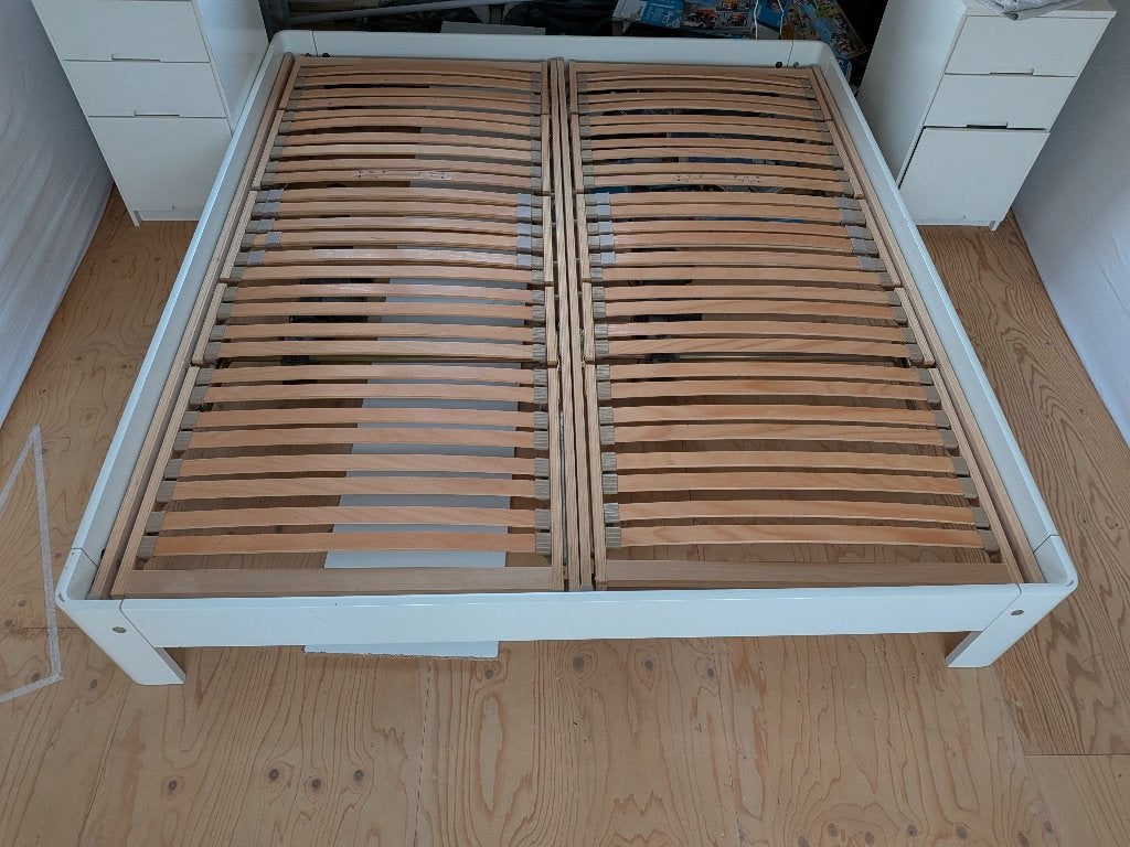 Auping Auronde tweepersoonsbed, Ophalen, Wit, Tweepersoons, 180 cm