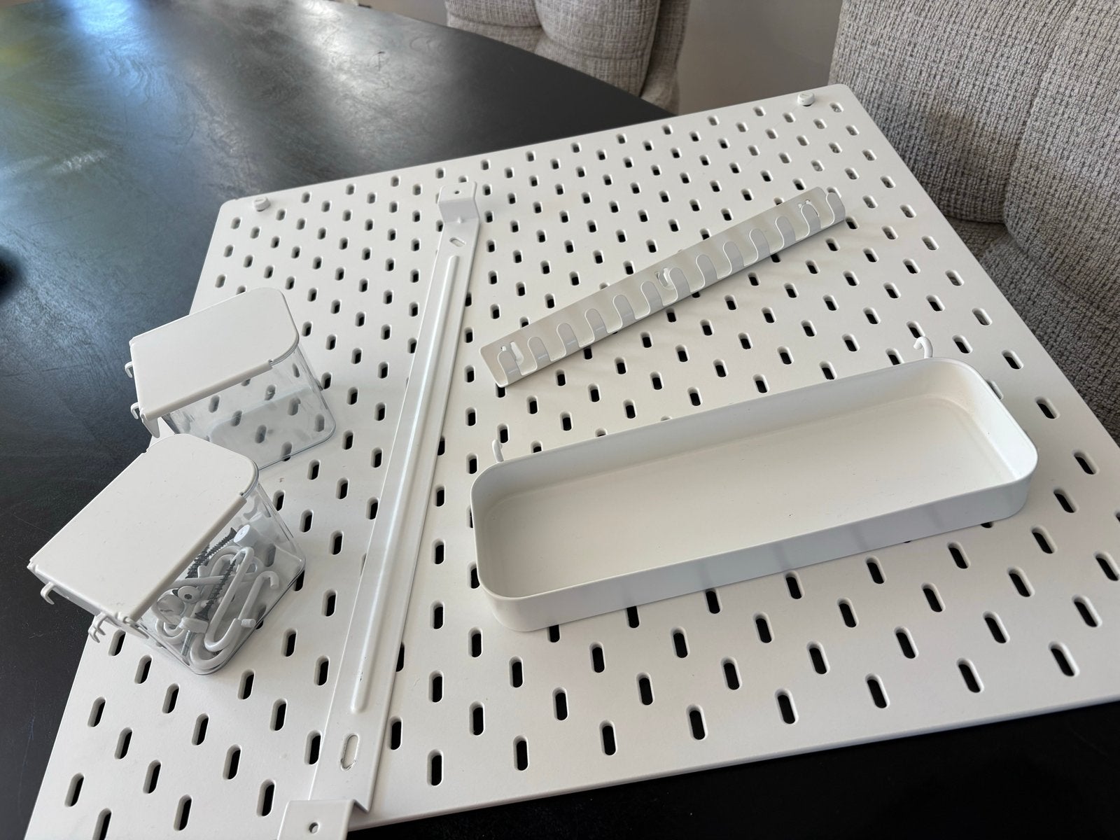 IKEA Skadis pegboard met accessoires, Ophalen, Zo goed als nieuw, Wit, Kunststof