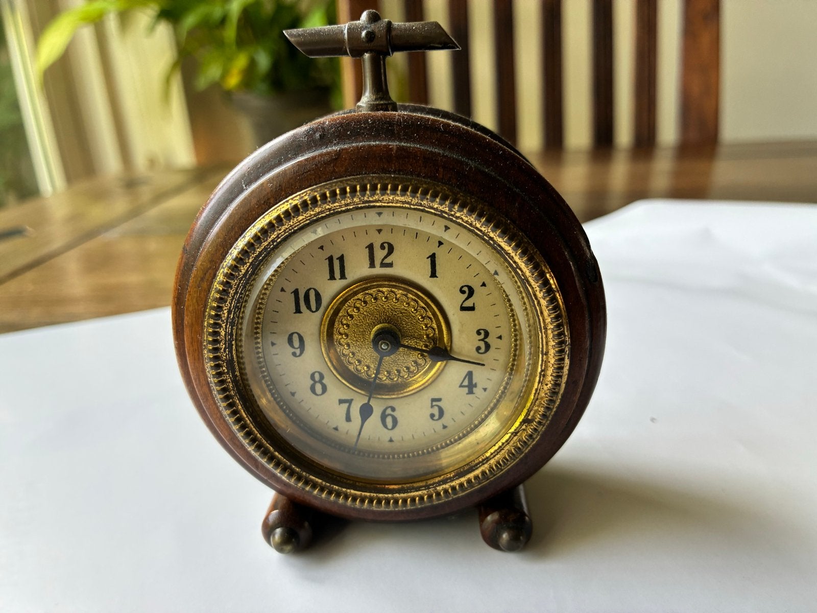 Antieke houten klok en barometer set - Paragon, Ophalen of Verzenden