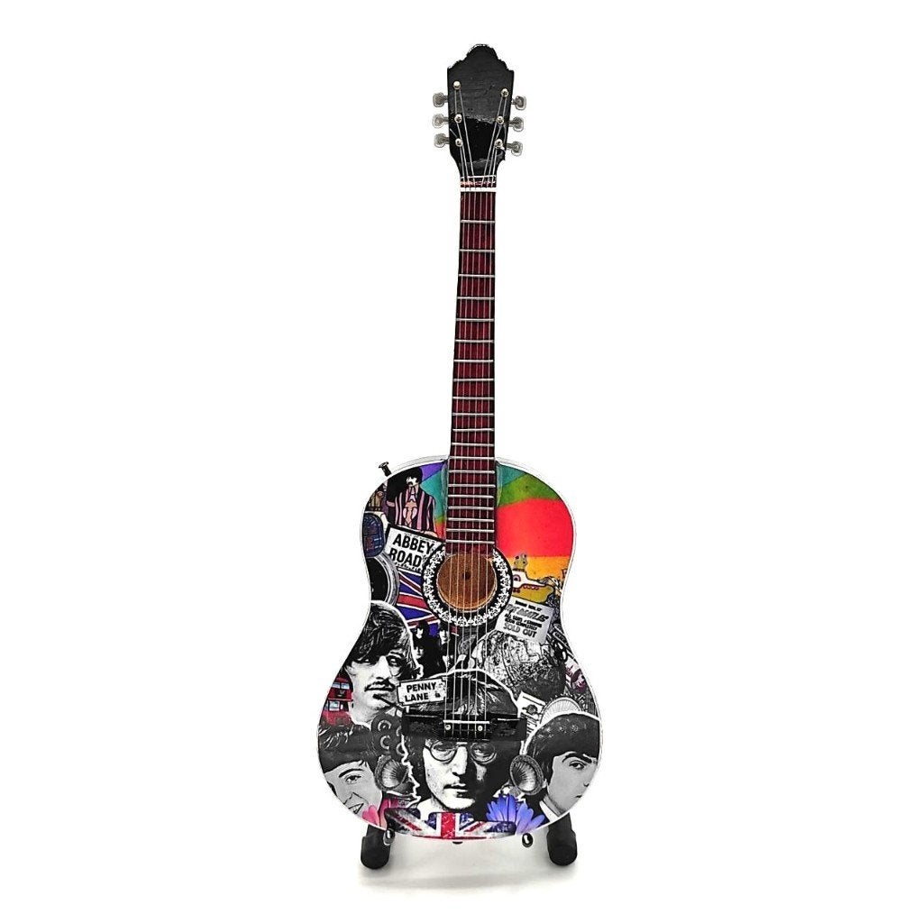 The Beatles gekleurd miniatuur gitaar 25cm mini guitar deco