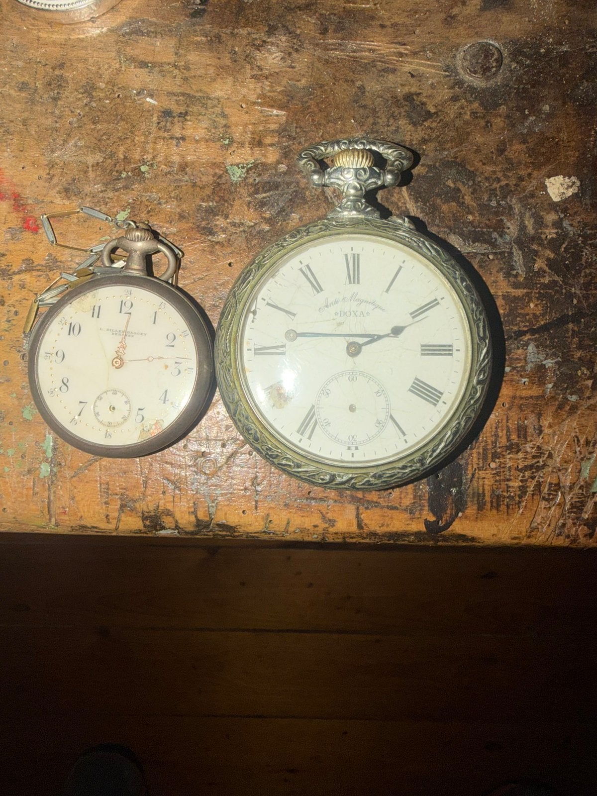 Zeer groot vestzak horloge loopt maar wijzers zitten los, Ophalen of Verzenden, Zilver, Overige merken