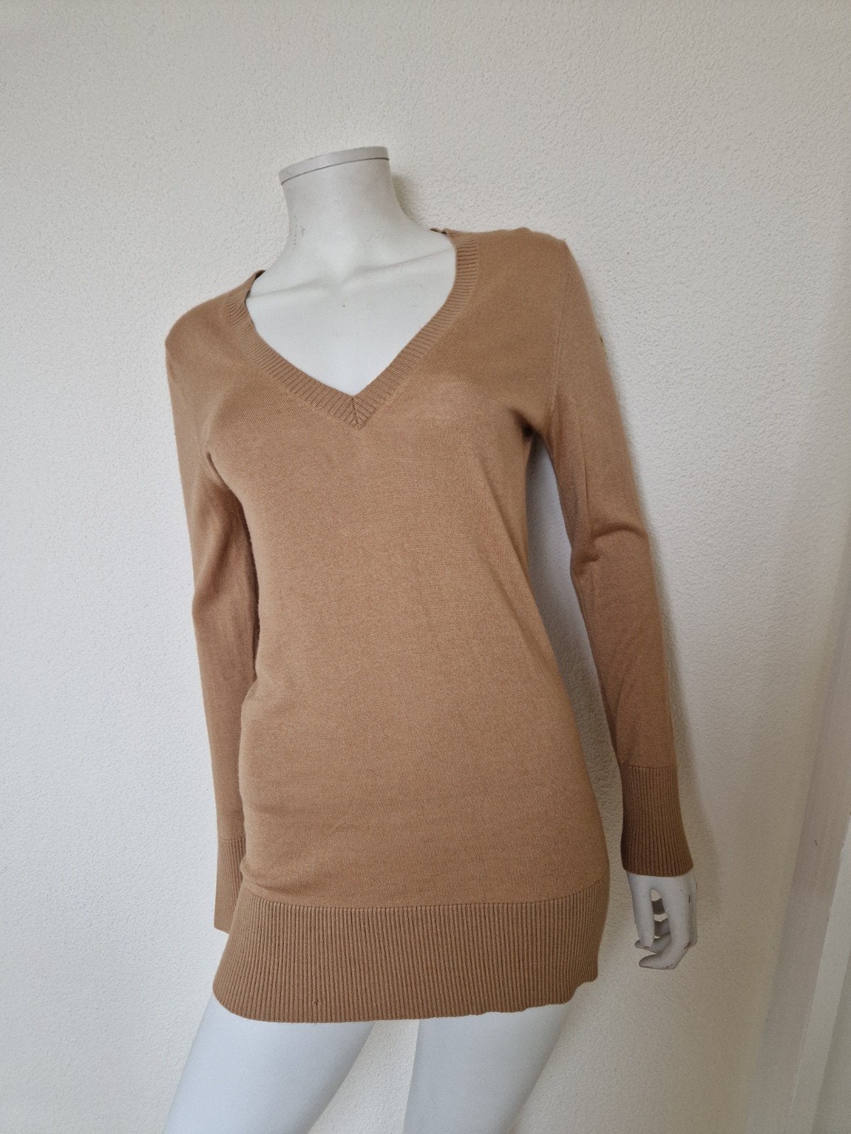 Moncler Kasjmier Zijde Trui Maat Small, Beige, Moncler, Ophalen of Verzenden, Zo goed als nieuw