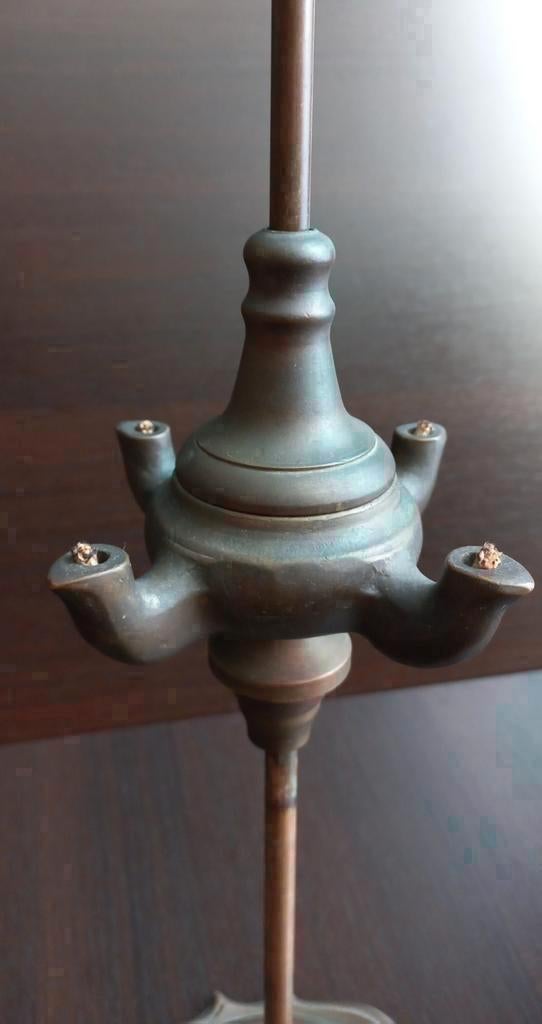 Antiek bronzen olielamp / snotneus met 4 "snuiten", Antiek en Kunst, Ophalen of Verzenden