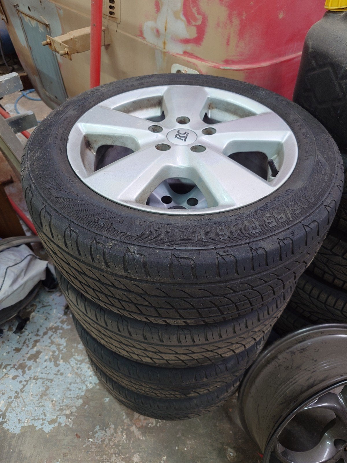 Set van 4 gebruikte 16 inch velgen met banden, Ophalen, Gebruikt, 16 inch, Banden en Velgen