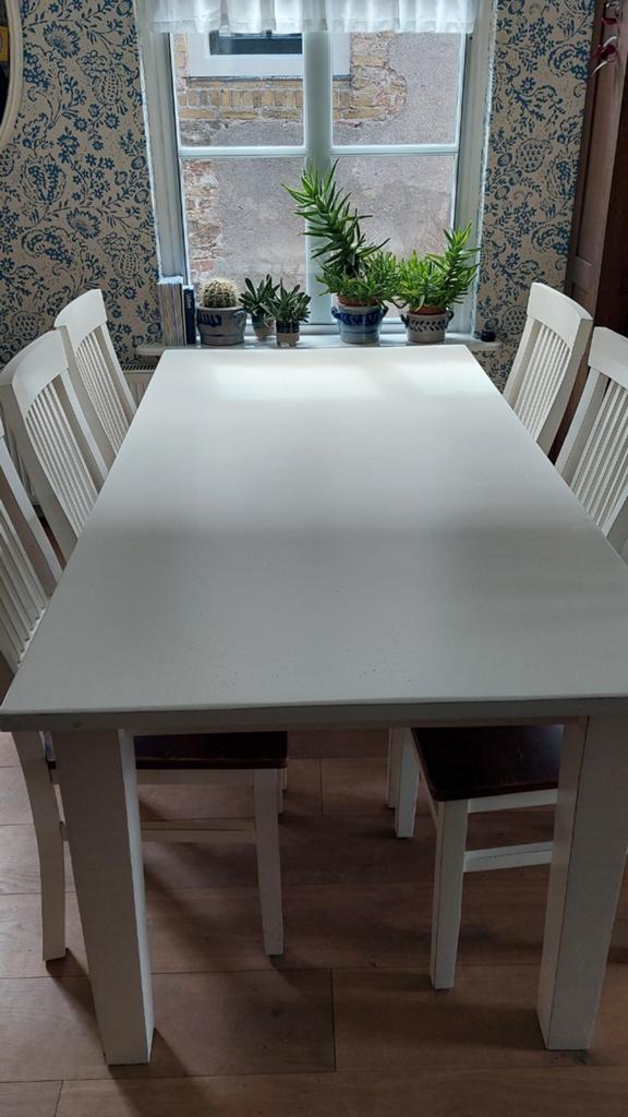 Landelijke eettafel set met gebruikssporen, Huis en Inrichting, Tafels | Eettafels, Ophalen, Gebruikt, 200 cm of meer, 50 tot 100 cm