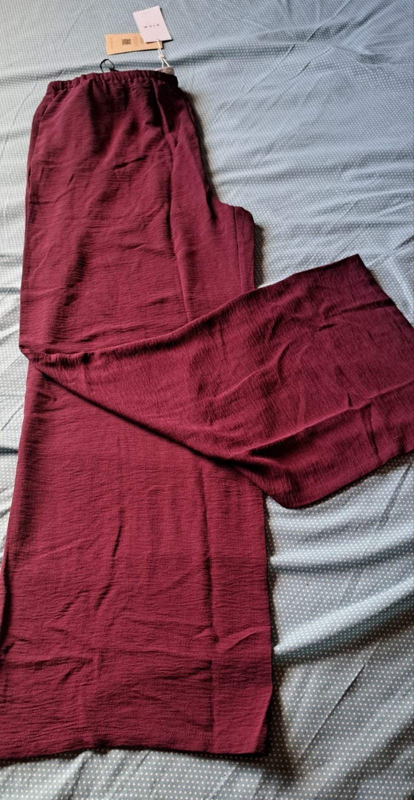 VILA Wide-Leg Textured Trousers, Vila, Maat 42/44 (L), Nieuw, Ophalen of Verzenden