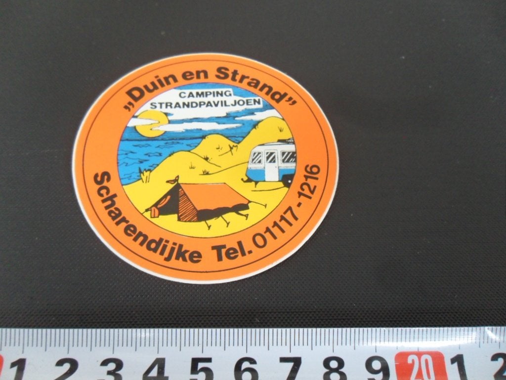 sticker Scharendijke DUIN en STRAND Camping strandpaviljoen, Verzamelen, Stickers, Zo goed als nieuw, Ophalen