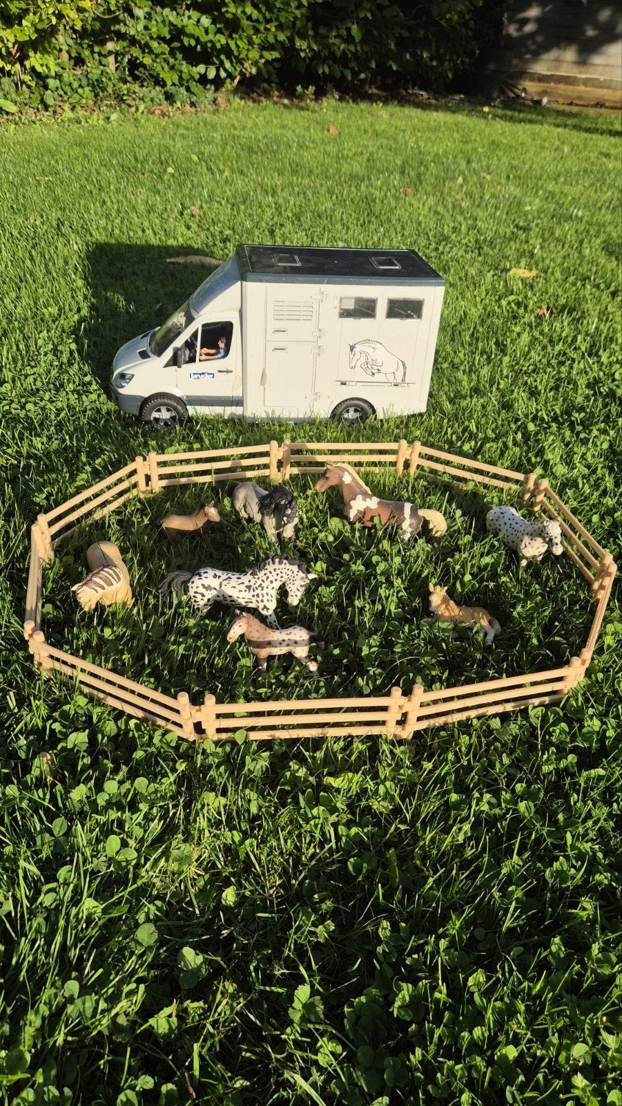 Grote Schleich paarden set met trailer en accessoires, Ophalen of Verzenden, Zo goed als nieuw, Jongen of Meisje