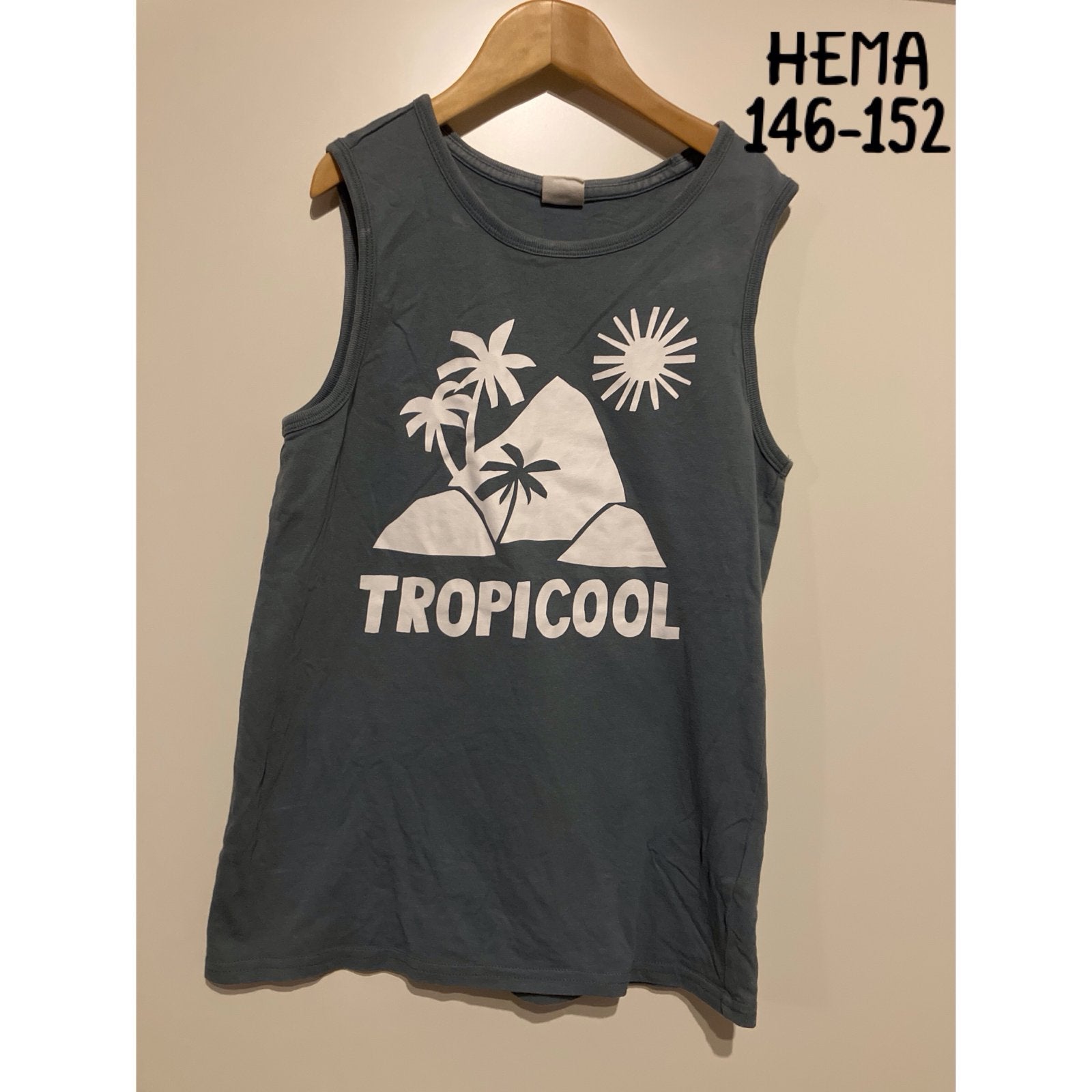 Hema mouwloze top 'Tropicool' maat 146-152, Ophalen of Verzenden, Gebruikt, Jongen of Meisje, Shirt of Longsleeve
