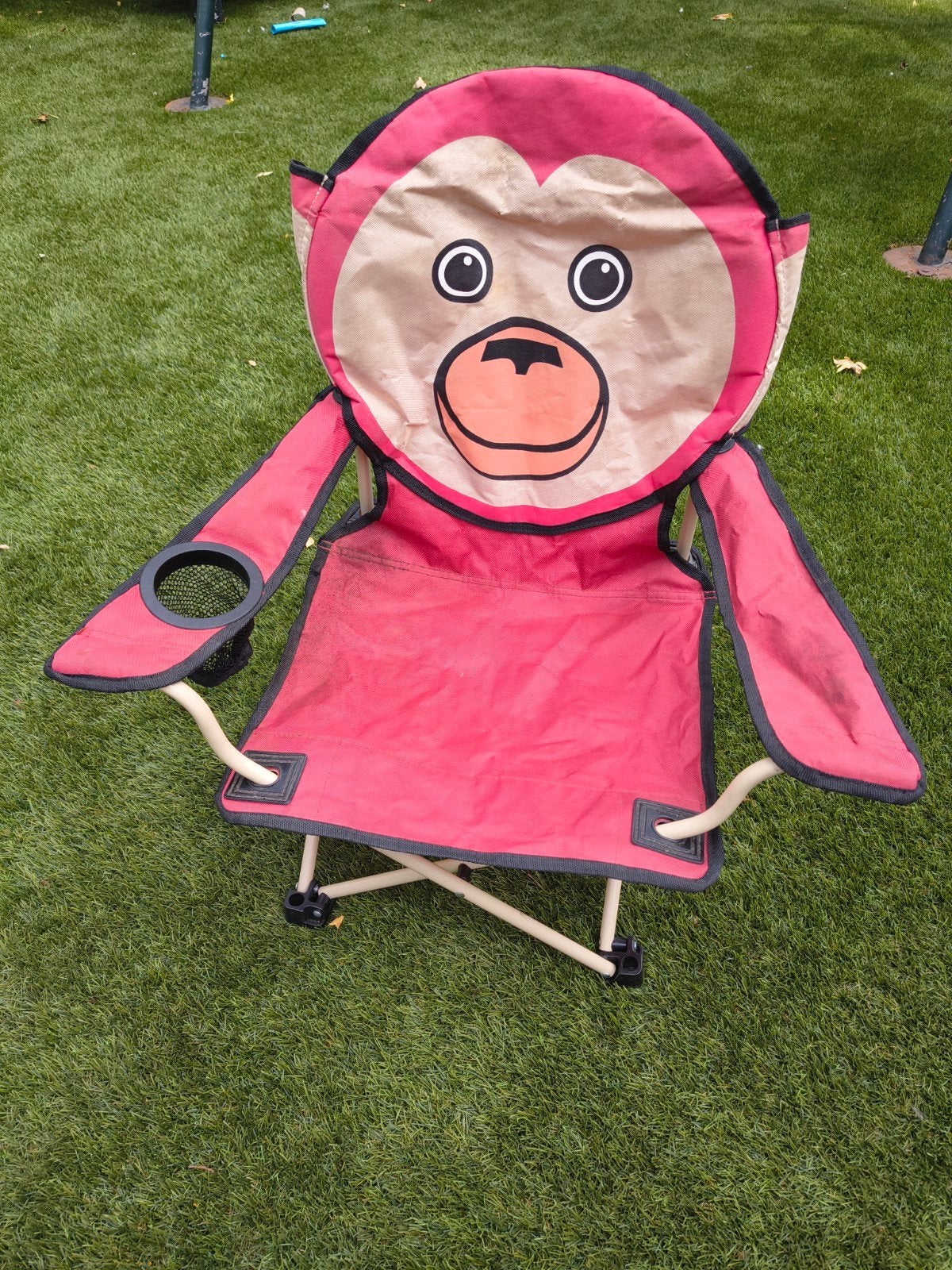 Leuk kampeer kinderstoeltje in apen design, Ophalen of Verzenden, Gebruikt, Campingstoel