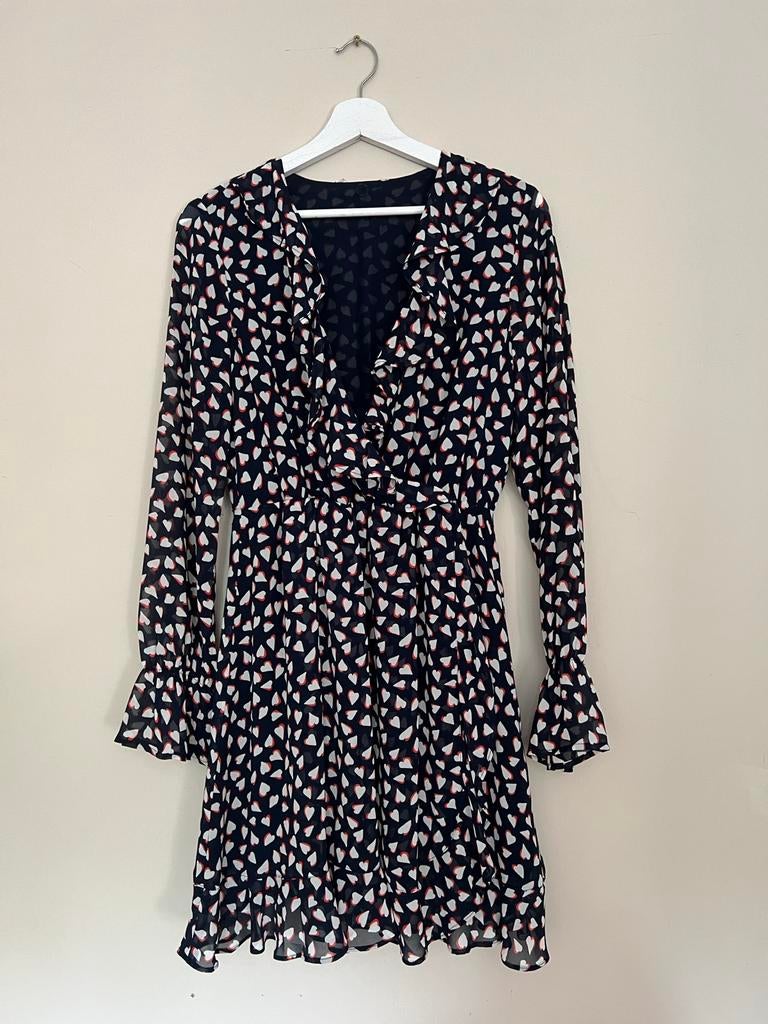 Tom Tailor jurkje blauw met hartjes maat M, Maat 38/40 (M), Blauw, Ophalen of Verzenden, Zo goed als nieuw