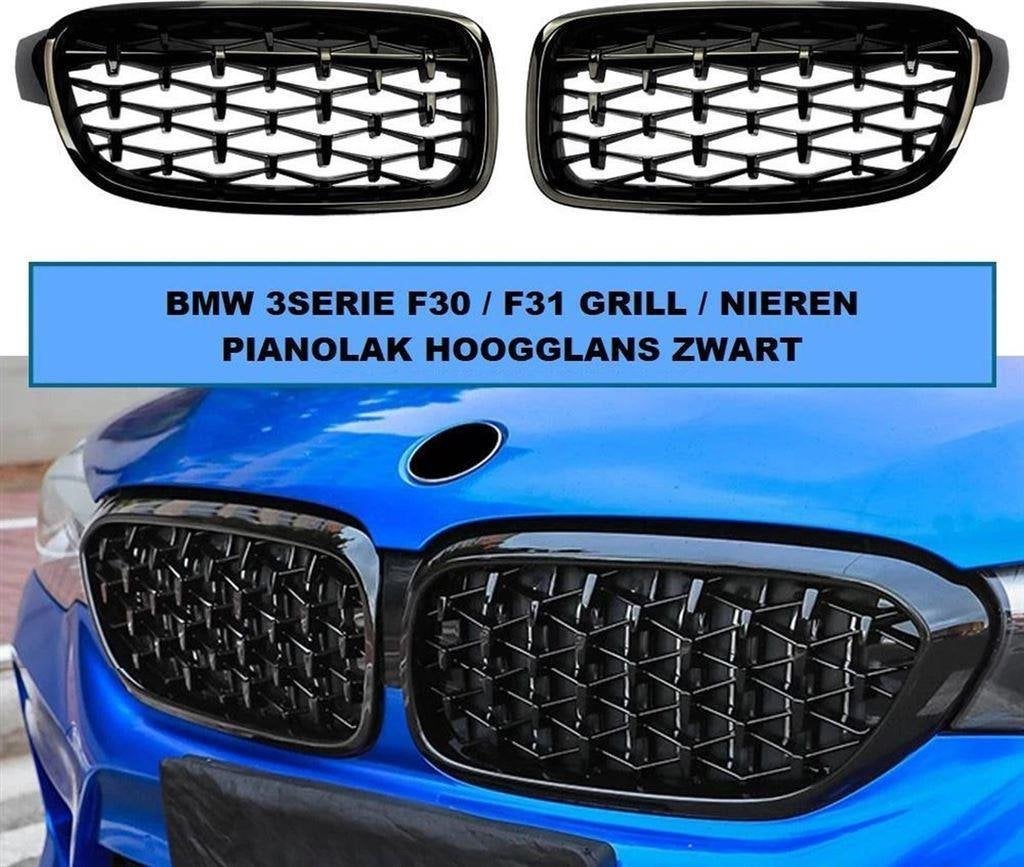 Grill Diamond Hoogglans Zwart Voor BMW 3 serie F30 F31, Verzenden, Automotive Parts, A.parts@hotmail.nl, Trasmolenlaan 12 3447 GZ Woerden