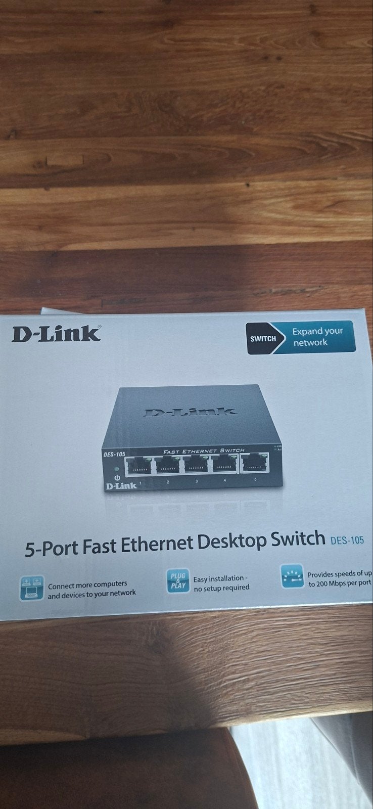 D-Link DES-105 5-Poorts Fast Ethernet Desktop Switch, Ophalen of Verzenden, Nieuw