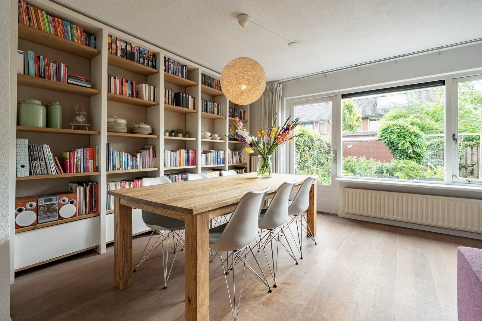 Grote teakhouten eettafel (220x100 cm) - ook voor buiten, Ophalen, Gebruikt, Teakhout, 200 cm of meer