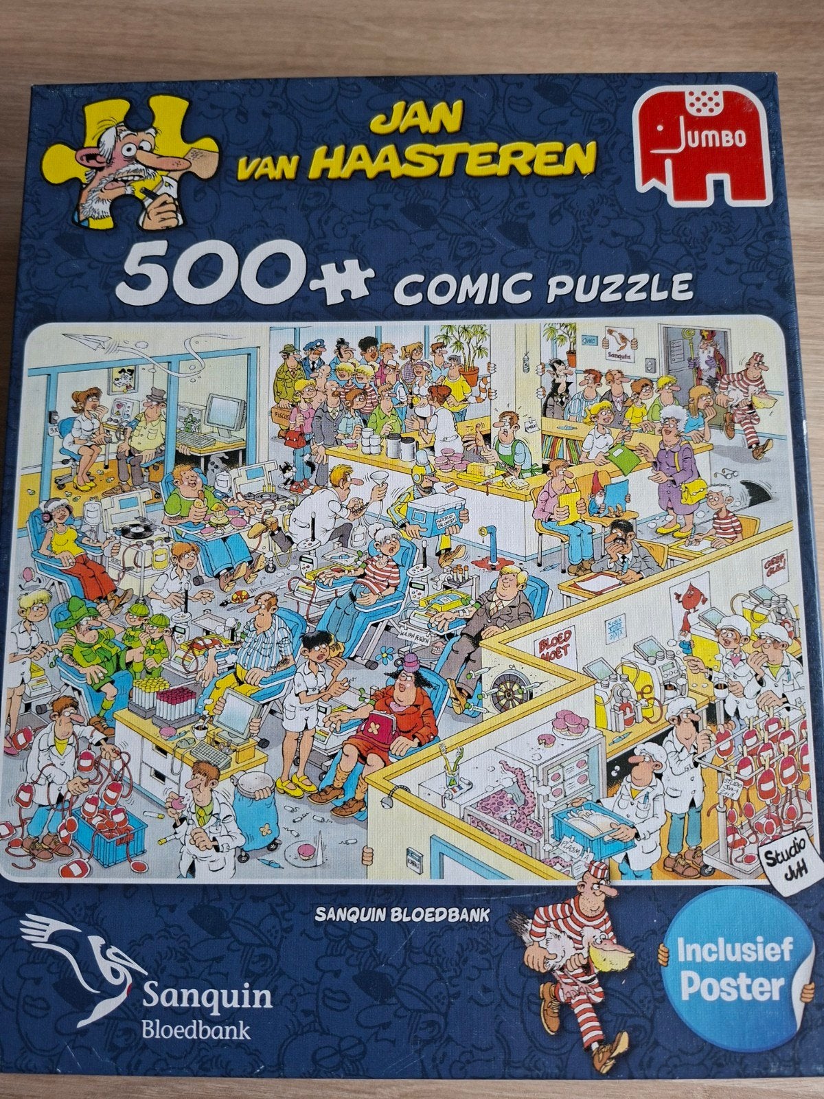 koopje puzzel Jan van Haasteren Sanquin Bloedbank, Hobby en Vrije tijd, Denksport en Puzzels, Ophalen of Verzenden, Minder dan 500 stukjes