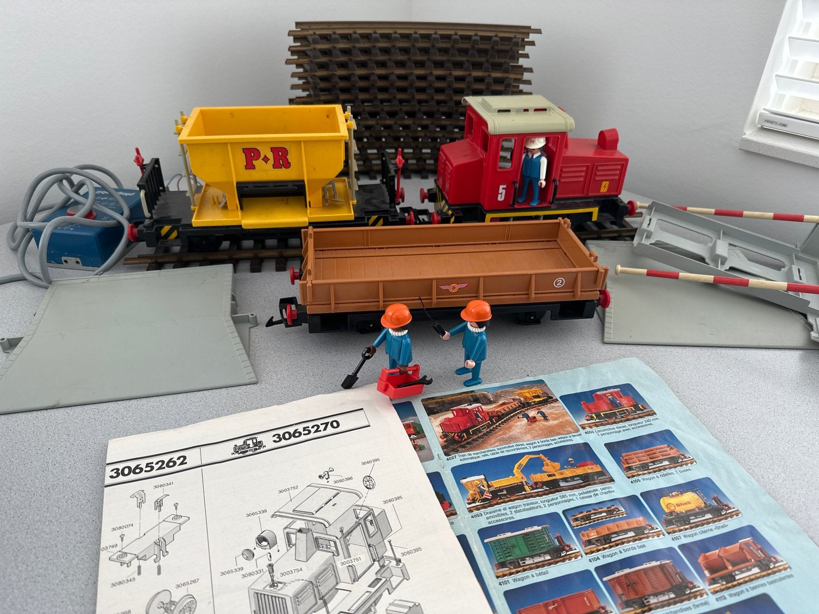 Vintage Playmobil trein set 4027 met rails en wagons, Kinderen en Baby's, Speelgoed | Playmobil, Ophalen of Verzenden, Gebruikt