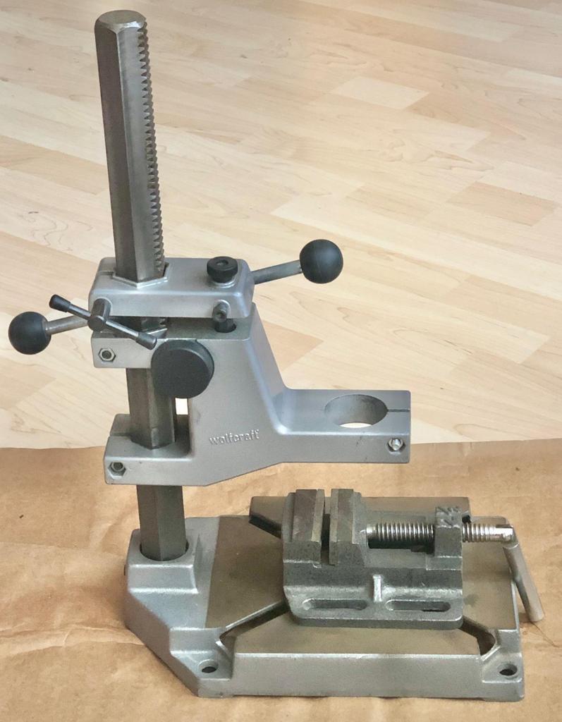 Wolfcraft Zware Boorstandaard boorkolom met Bankschroef, Doe-het-zelf en Verbouw, Gereedschap | Boormachines, Ophalen of Verzenden