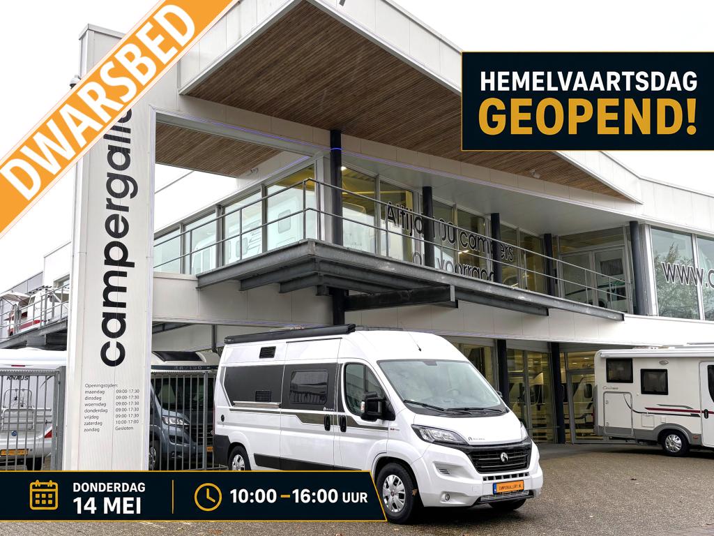 Bavaria K600 DWARSBED ACHTERUITRIJCAMERA ZONNEPANEEL, Caravans en Kamperen, Campers, Fiat, Tot en met 2, Bedrijf, Bavaria