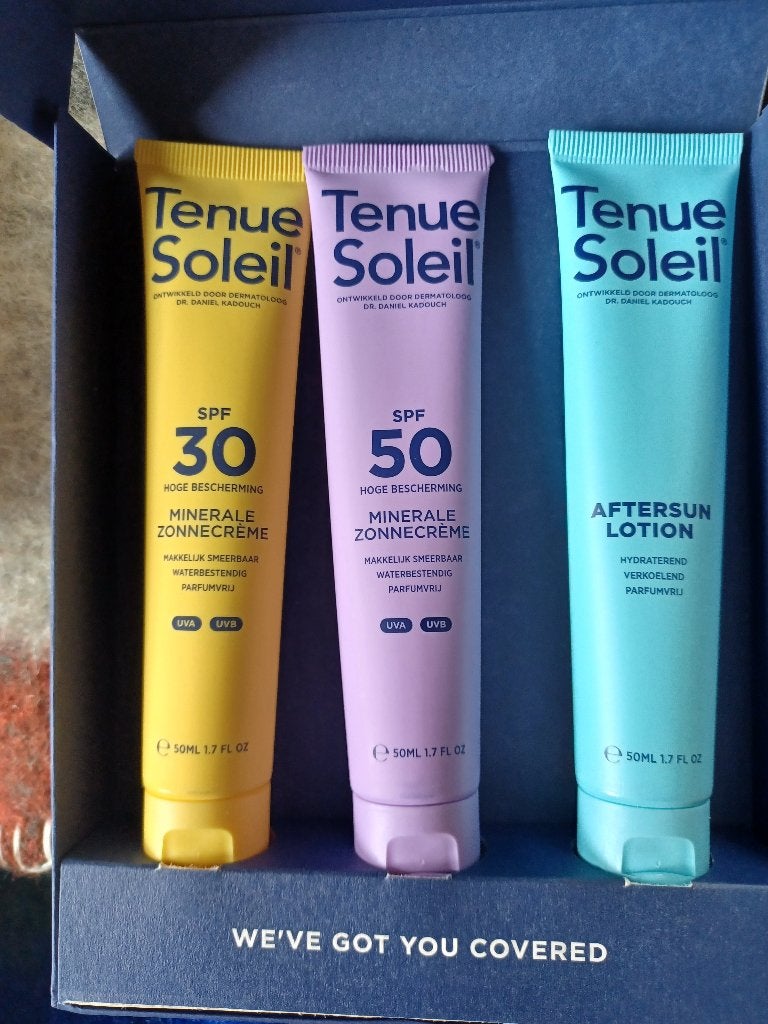 3x Tenue Soleil Suncare Minerale Zonnebrand Aftersun SPF 50, Sieraden, Tassen en Uiterlijk, Ophalen of Verzenden, Nieuw, Zonnebrand of After Sun