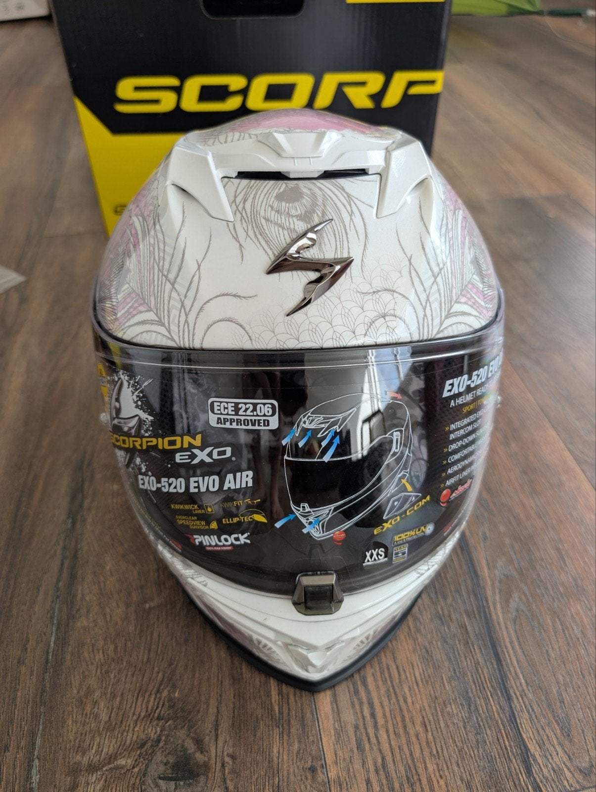 Scorpion EXO-520 Evo Air Melrose Integraalhelm - XXS, Motoren, Ophalen of Verzenden