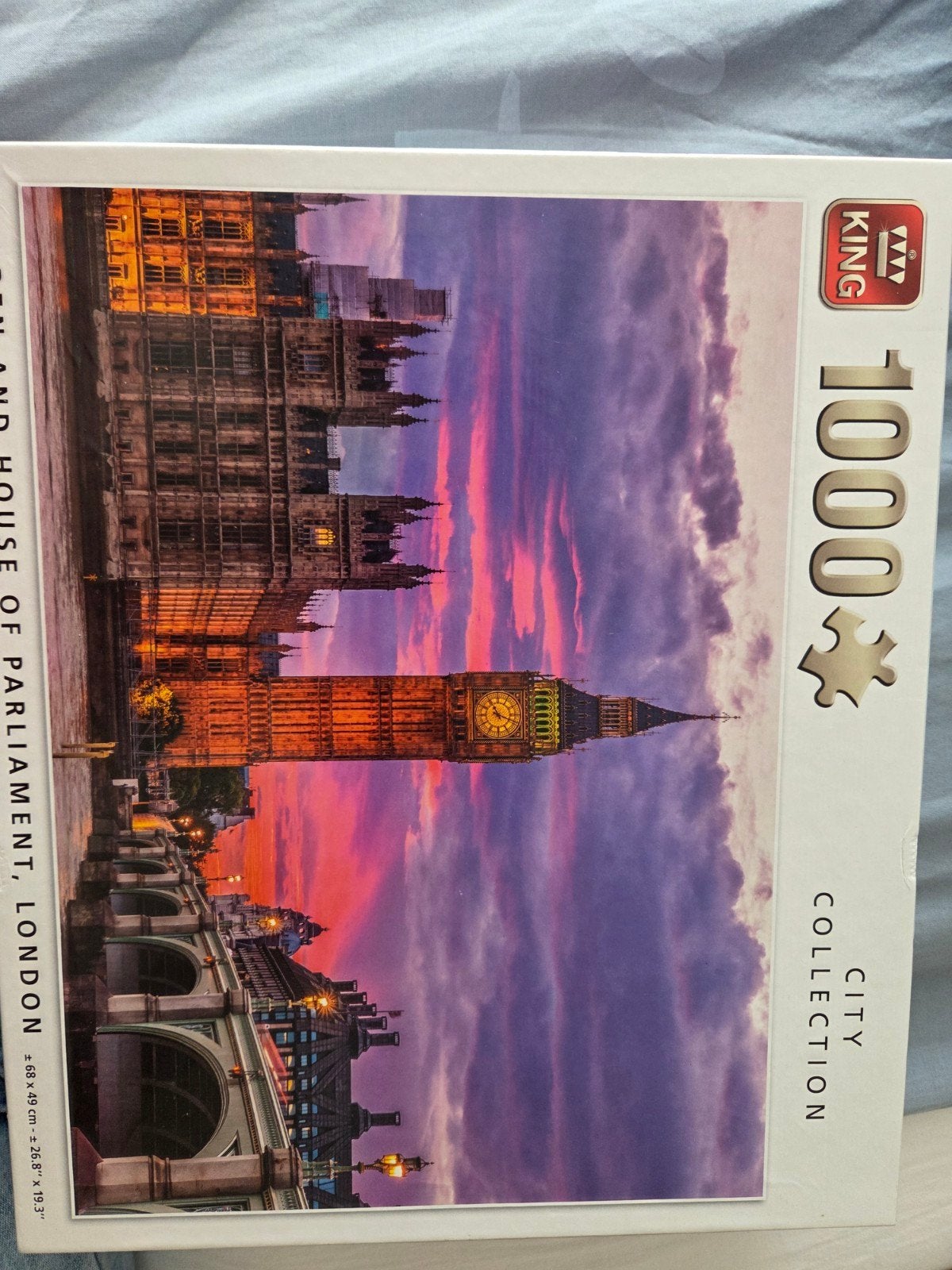 King City Collection Big Ben & House of Parliament 1000 stuk, Ophalen of Verzenden, 500 t/m 1500 stukjes, Zo goed als nieuw, Legpuzzel