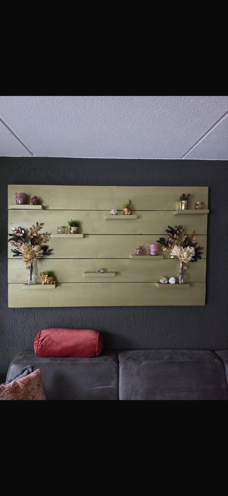 Steigerhouten wanddecoratie met planken, 160x97 cm, Ophalen, Gebruikt
