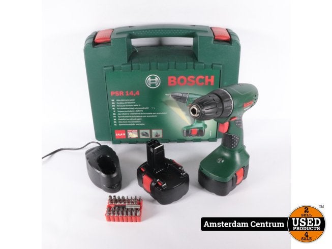 Bosch PSR 14,4 Boormachine Incl. Accu's - ZGAN, Doe-het-zelf en Verbouw, Gereedschap | Boormachines, Bosch, Zo goed als nieuw
