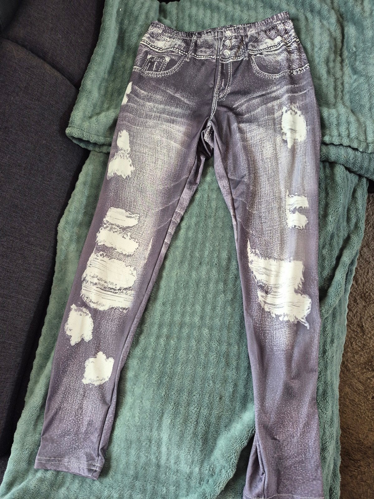 Nieuwe Shein Legging met Jeansprint - Maat M, Legging, Meerkleurig, Nieuw, Maat 40/42 (M)