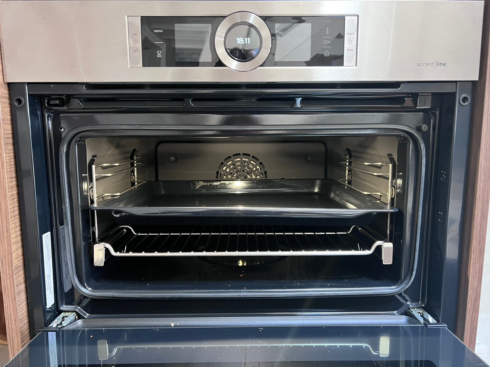 Bosch Accentline, stoom/ heteluchtoven. CSG856NS2/68, Ophalen, Zo goed als nieuw, Stoom, Oven met grill