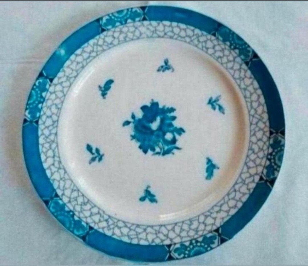 Adams Juliet Engelse platte schaal, blauw/wit, Ophalen of Verzenden