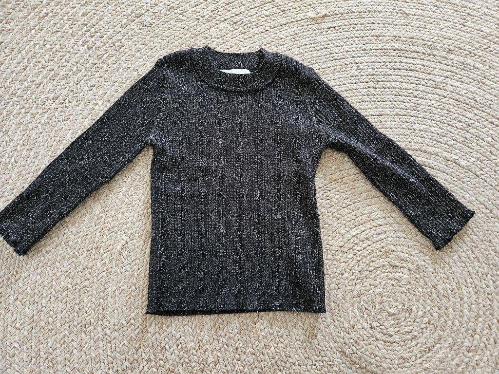 Zwarte glitter trui van zara, maat 128, Meisje, Trui of Vest, Ophalen of Verzenden, Zo goed als nieuw