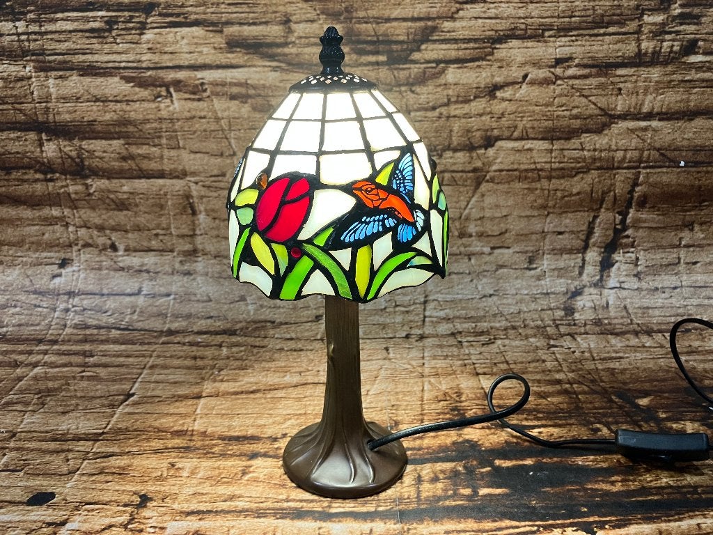 Tafellampje glas in lood (Tiffany‑stijl), Antiek en Kunst, Ophalen of Verzenden