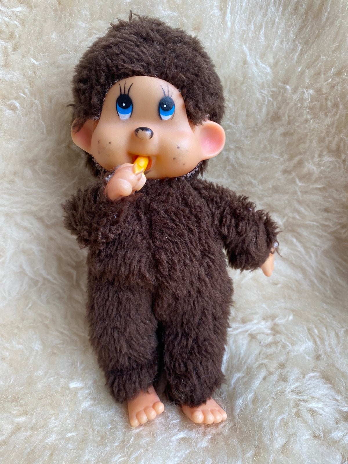 2 verschillende vintage Monchhichi Sekiguchi monkey’s, Ophalen of Verzenden, Zo goed als nieuw, Pop