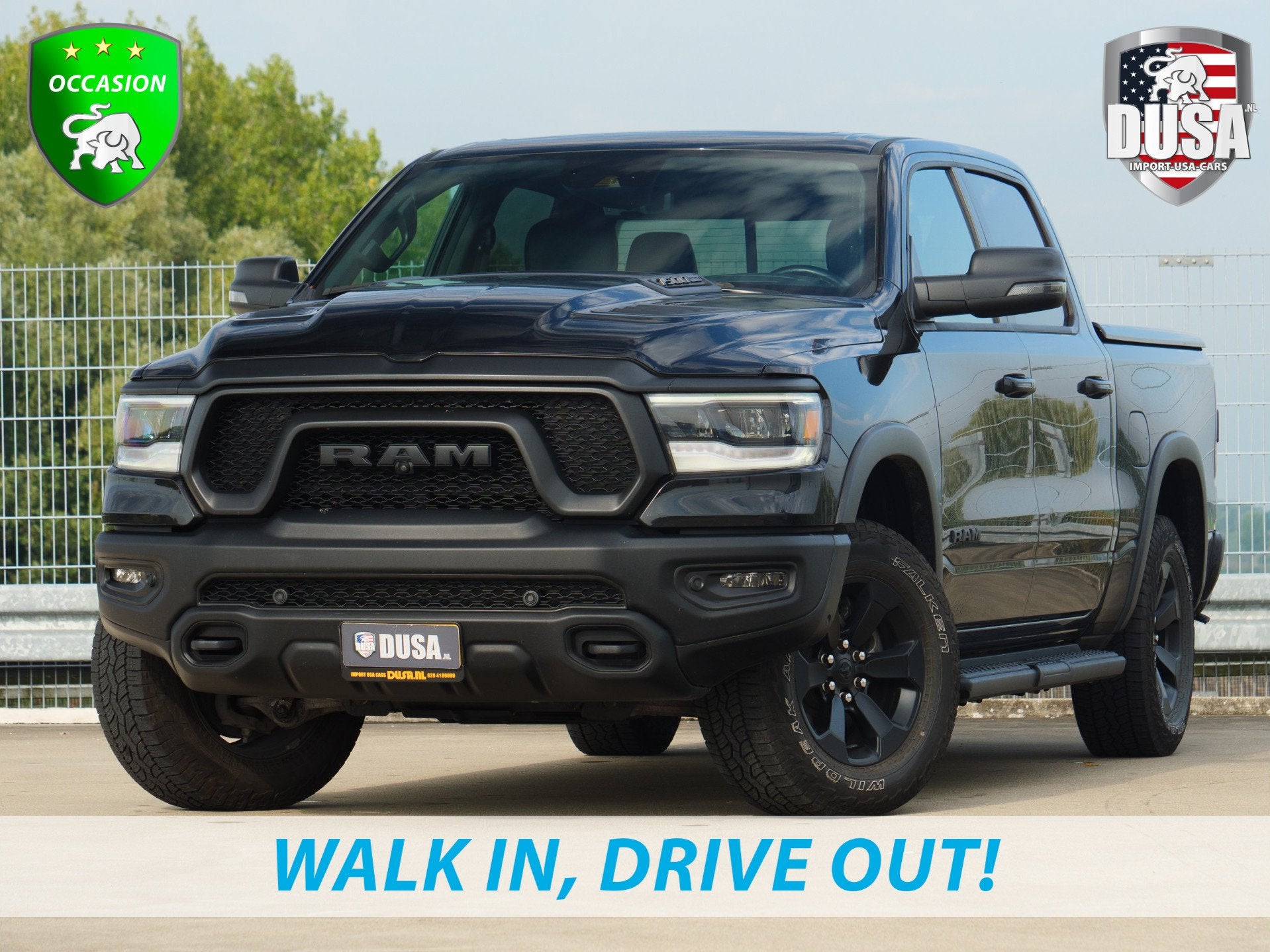 RAM 1500 Rebel | 3.6L V6 | Crew Cab | Full | HUD | Leder | D, Auto's, Dealer onderhouden, Gebruikt, Zwart, Bedrijf